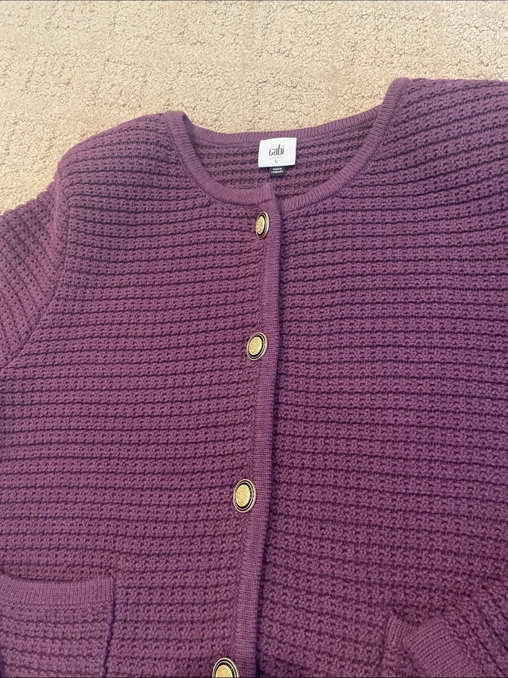 CAbi Purple Knit Button-Front Cardigan - Picture 4 of 5